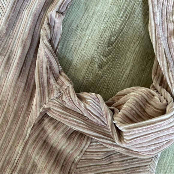 Free People Slim Pull-On Velvet Flare Pants Size Small Blush Pink - Picture 5 of 10